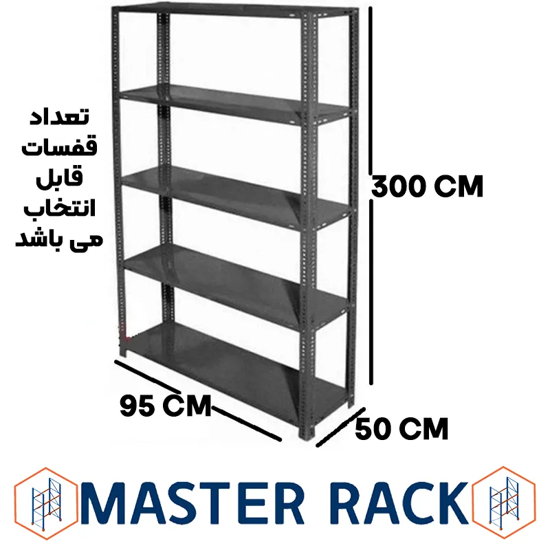 قفسه پیچ و مهره ای طول 95 عمق 50 سانتیمتر ارتفاع 3 متر ضخامت 0.7 میلیمتر