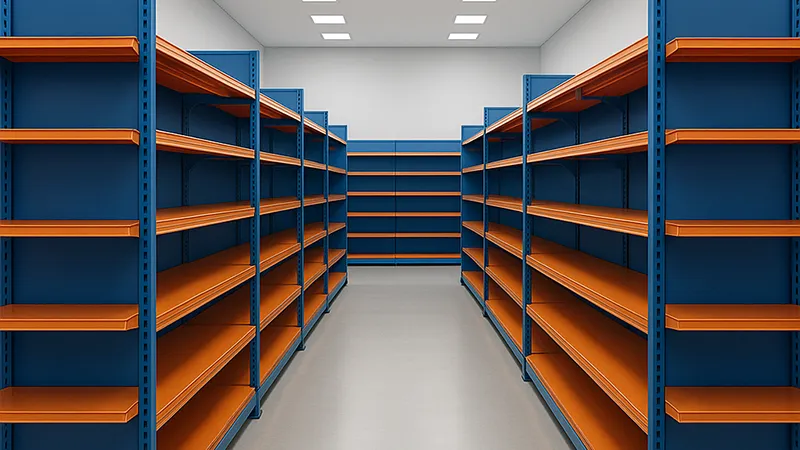 قفسه زیرپالتی فلزی برای ذخیره‌سازی کالاهای حجیم در فروشگاه